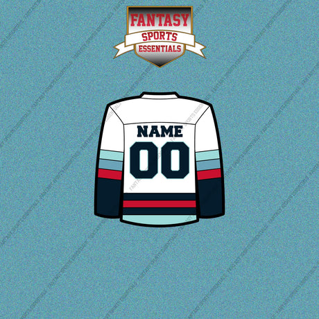 Seattle Kraken Personalized Current Away Jersey Car Decals