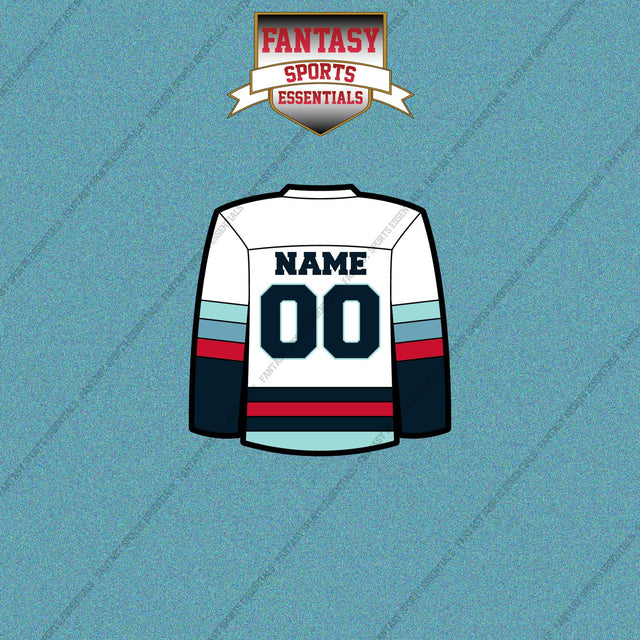 Seattle Kraken Personalized Current Away Jersey Car Decals