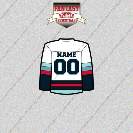 Seattle Kraken Personalized Current Away Jersey Glossy Stickers