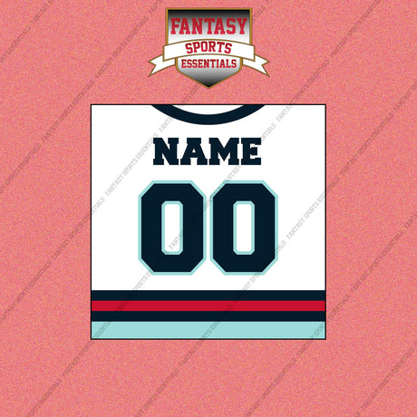 Seattle Kraken Personalized Current Away Jersey Wall Art Prints