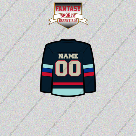 Seattle Kraken Personalized Current Home Jersey Glossy Stickers