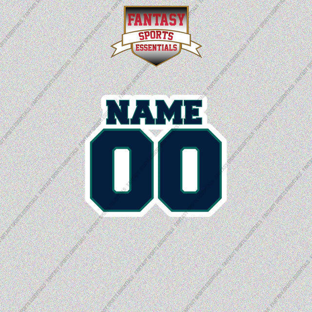 Seattle Mariners Personalized Current Name and Number Glossy Stickers