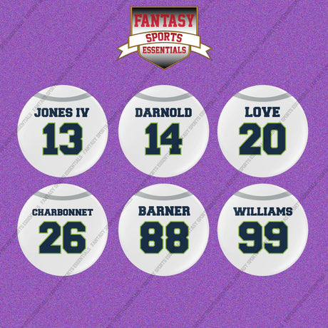 Seattle Seahawks 2025 Away Jersey Button Pins (Choose Your Player) Page 2