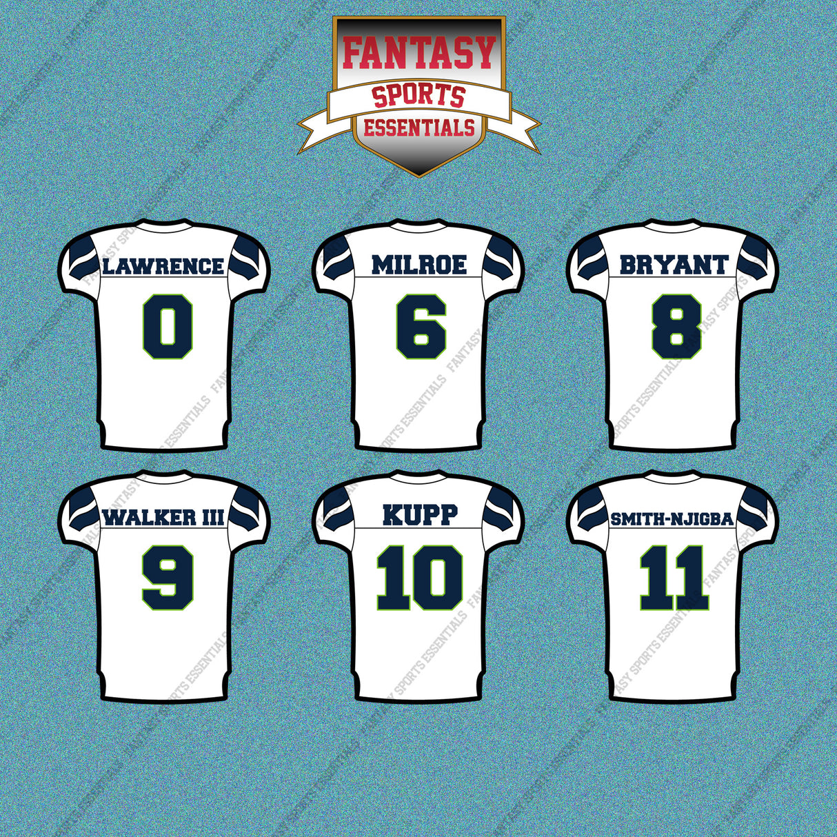 Seattle Seahawks 2025 Away Jersey Car Decals (Choose Your Player) Page 1