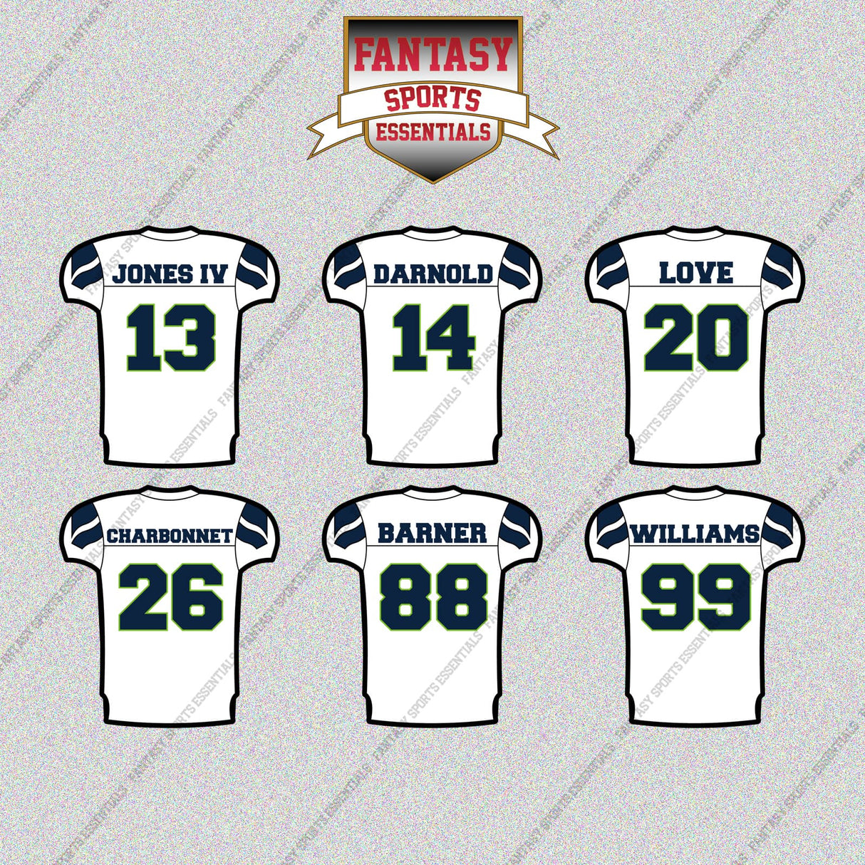 Seattle Seahawks 2025 Away Jersey Glossy Stickers (Choose Your Player) Page 2