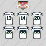 Seattle Seahawks 2025 Away Jersey Glossy Stickers (Choose Your Player) Page 2