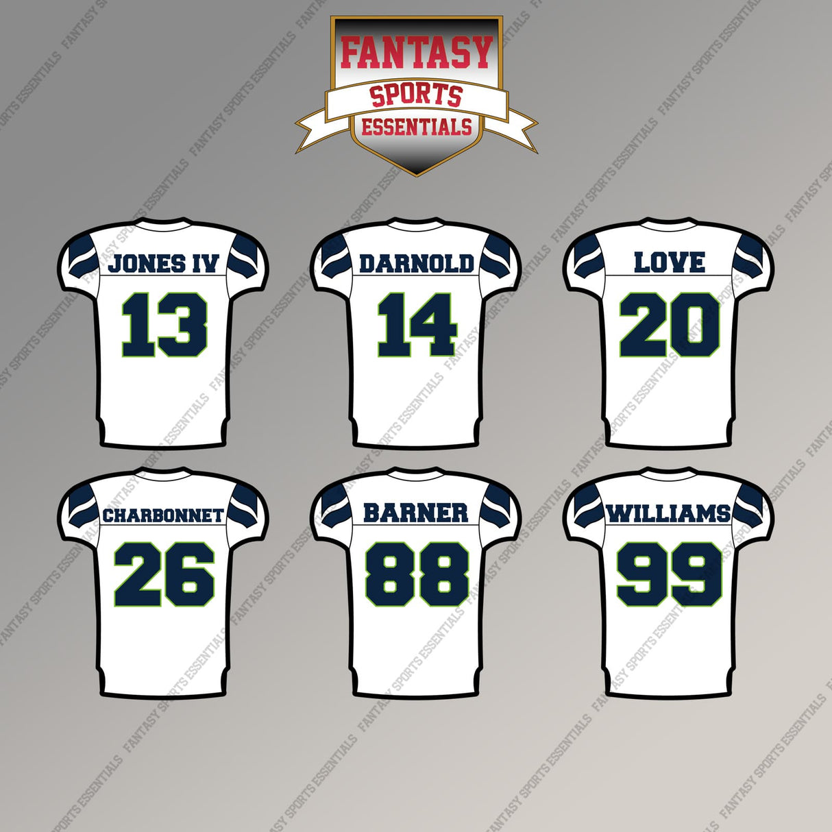 Seattle Seahawks 2025 Away Jersey Magnets (Choose Your Player) Page 2