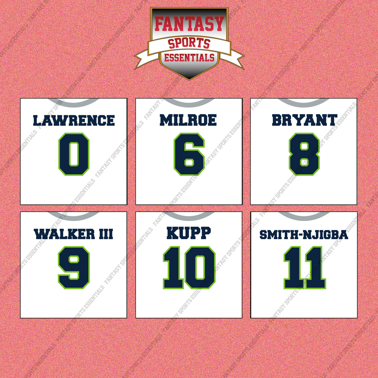 Seattle Seahawks 2025 Away Jersey Wall Art Prints (Choose Your Player) Page 1