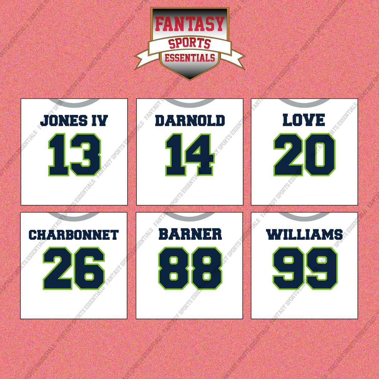 Seattle Seahawks 2025 Away Jersey Wall Art Prints (Choose Your Player) Page 2