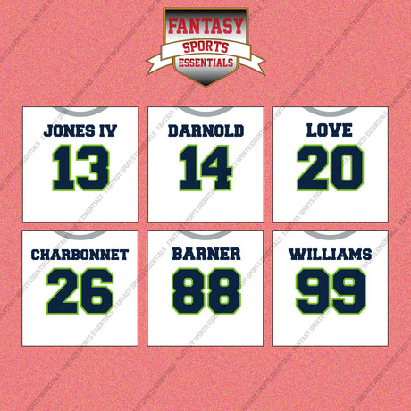 Seattle Seahawks 2025 Away Jersey Wall Art Prints (Choose Your Player) Page 2