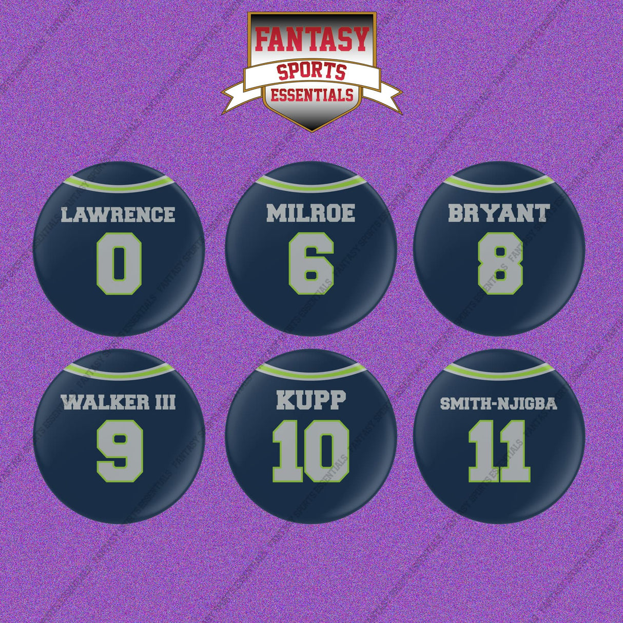 Seattle Seahawks 2025 Home Jersey Button Pins (Choose Your Player) Page 1