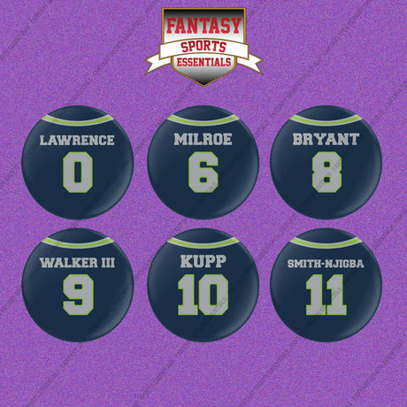 Seattle Seahawks 2025 Home Jersey Button Pins (Choose Your Player) Page 1