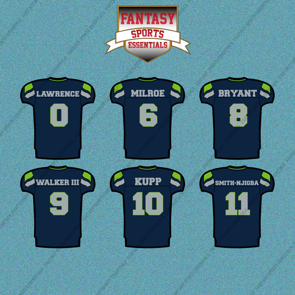 Seattle Seahawks 2025 Home Jersey Car Decals (Choose Your Player) Page 1
