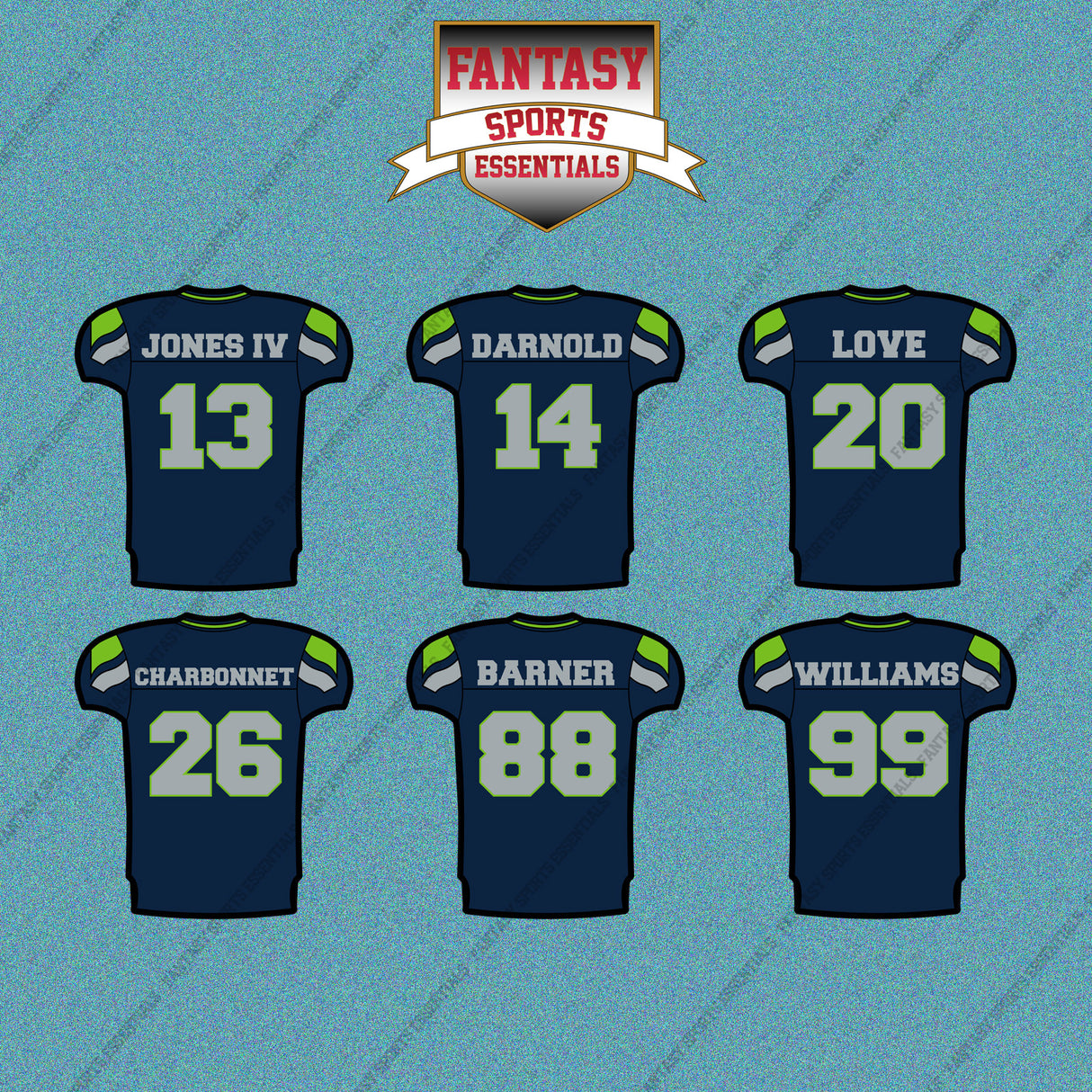 Seattle Seahawks 2025 Home Jersey Car Decals (Choose Your Player) Page 2