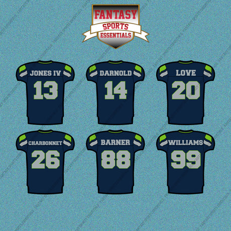 Seattle Seahawks 2025 Home Jersey Car Decals (Choose Your Player) Page 2