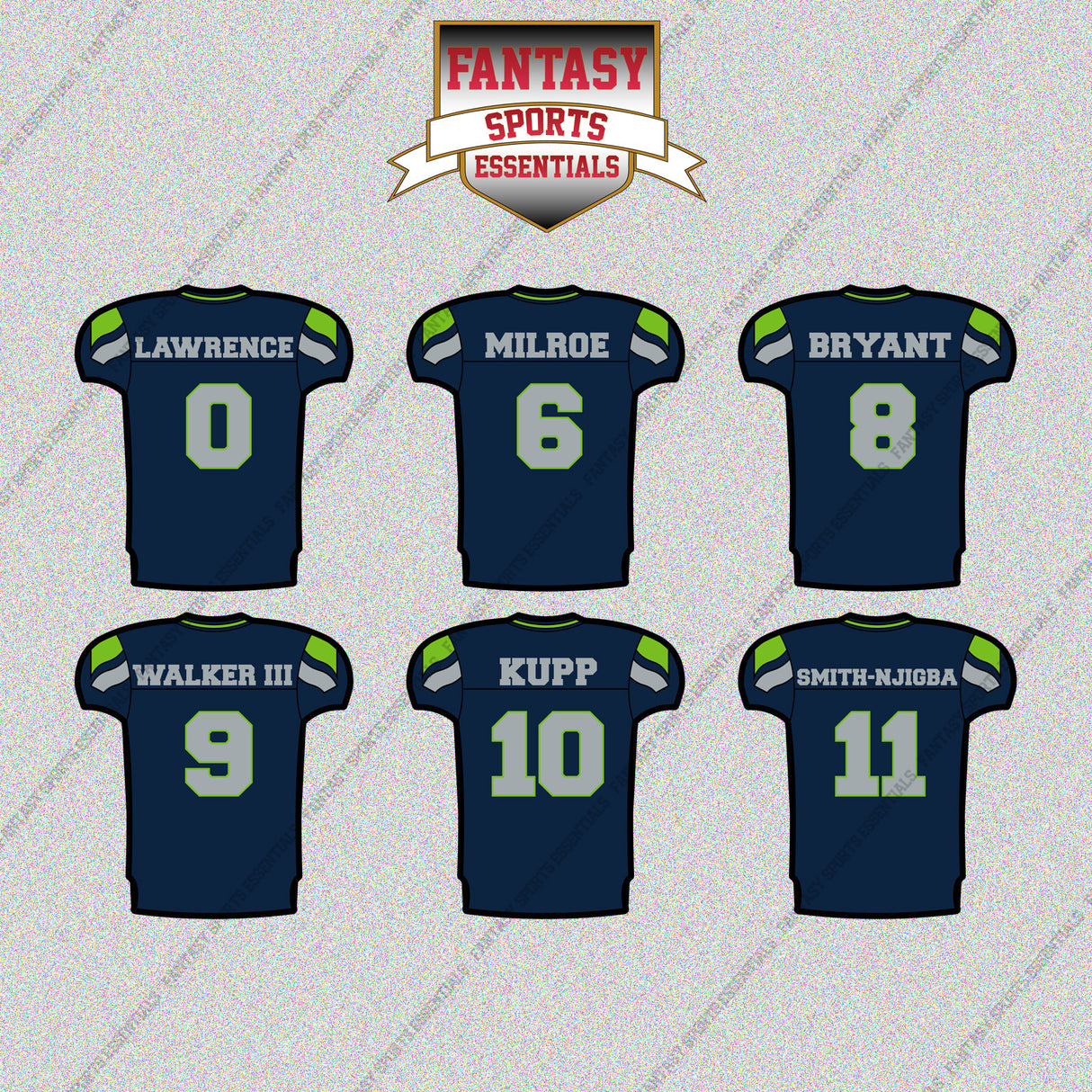 Seattle Seahawks 2025 Home Jersey Glossy Stickers (Choose Your Player) Page 1