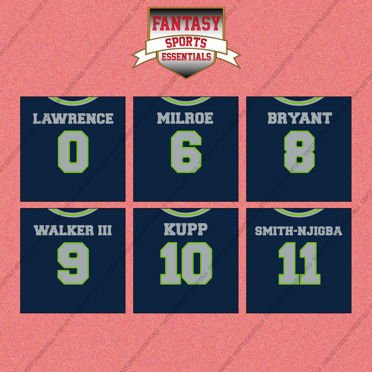 Seattle Seahawks 2025 Home Jersey Wall Art Prints (Choose Your Player) Page 1