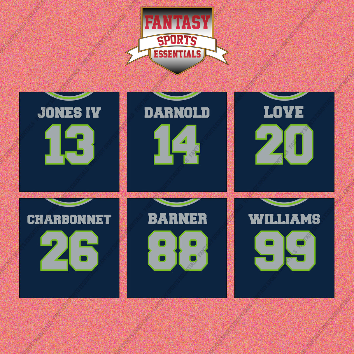 Seattle Seahawks 2025 Home Jersey Wall Art Prints (Choose Your Player) Page 2