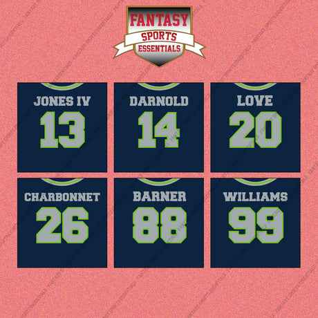 Seattle Seahawks 2025 Home Jersey Wall Art Prints (Choose Your Player) Page 2
