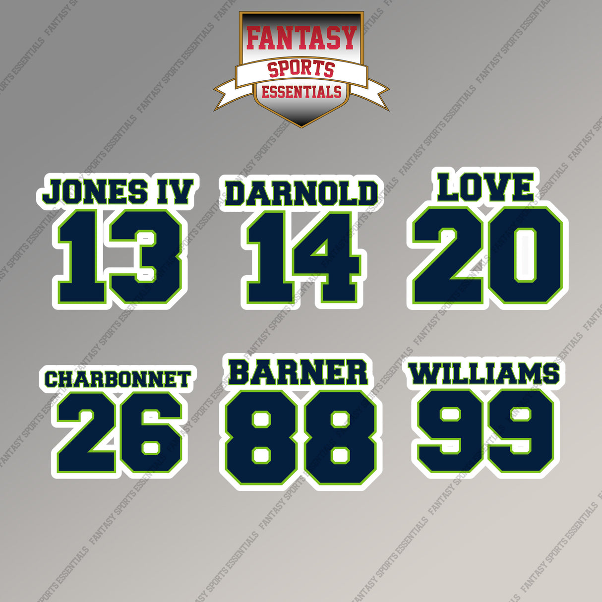 Seattle Seahawks 2025 Name and Number Magnets (Choose Your Player) Page 2