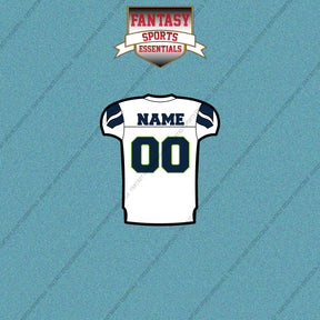 Seattle Seahawks Personalized Current Away Jersey Car Decals