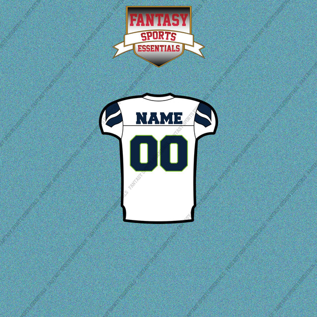 Seattle Seahawks Personalized Current Away Jersey Car Decals