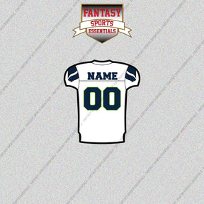 Seattle Seahawks Personalized Current Away Jersey Glossy Stickers