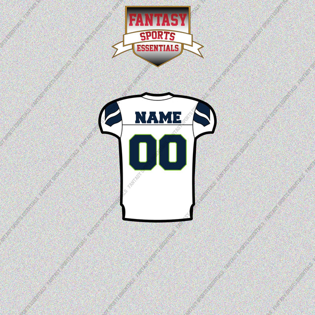 Seattle Seahawks Personalized Current Away Jersey Glossy Stickers
