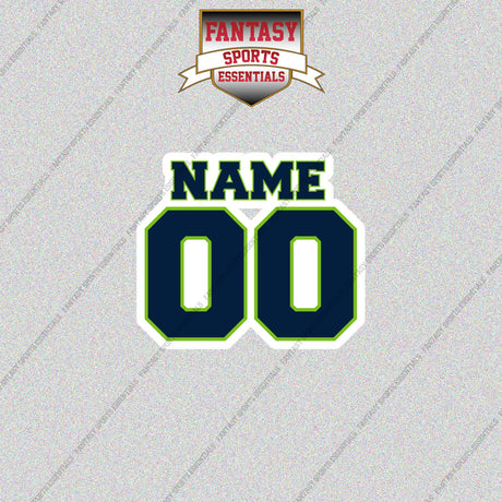 Seattle Seahawks Personalized Current Name and Number Glossy Stickers