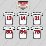 Tampa Bay Buccaneers 2025 Away Jersey Glossy Stickers (Choose Your Player) Page 2