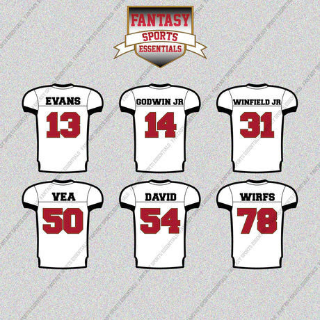 Tampa Bay Buccaneers 2025 Away Jersey Glossy Stickers (Choose Your Player) Page 2