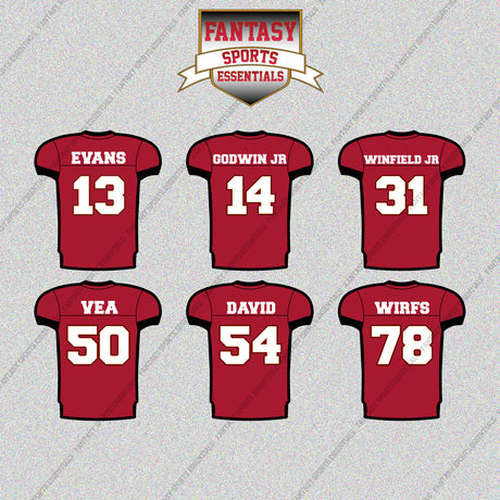 Tampa Bay Buccaneers 2025 Home Jersey Glossy Stickers (Choose Your Player) Page 2