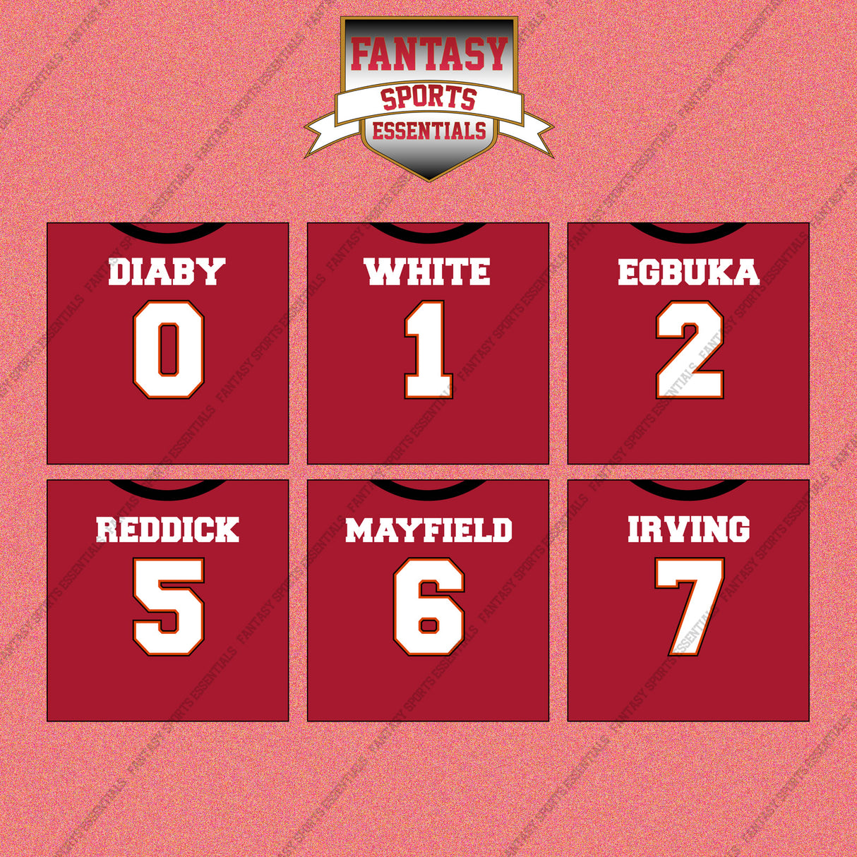 Tampa Bay Buccaneers 2025 Home Jersey Wall Art Prints (Choose Your Player) Page 1