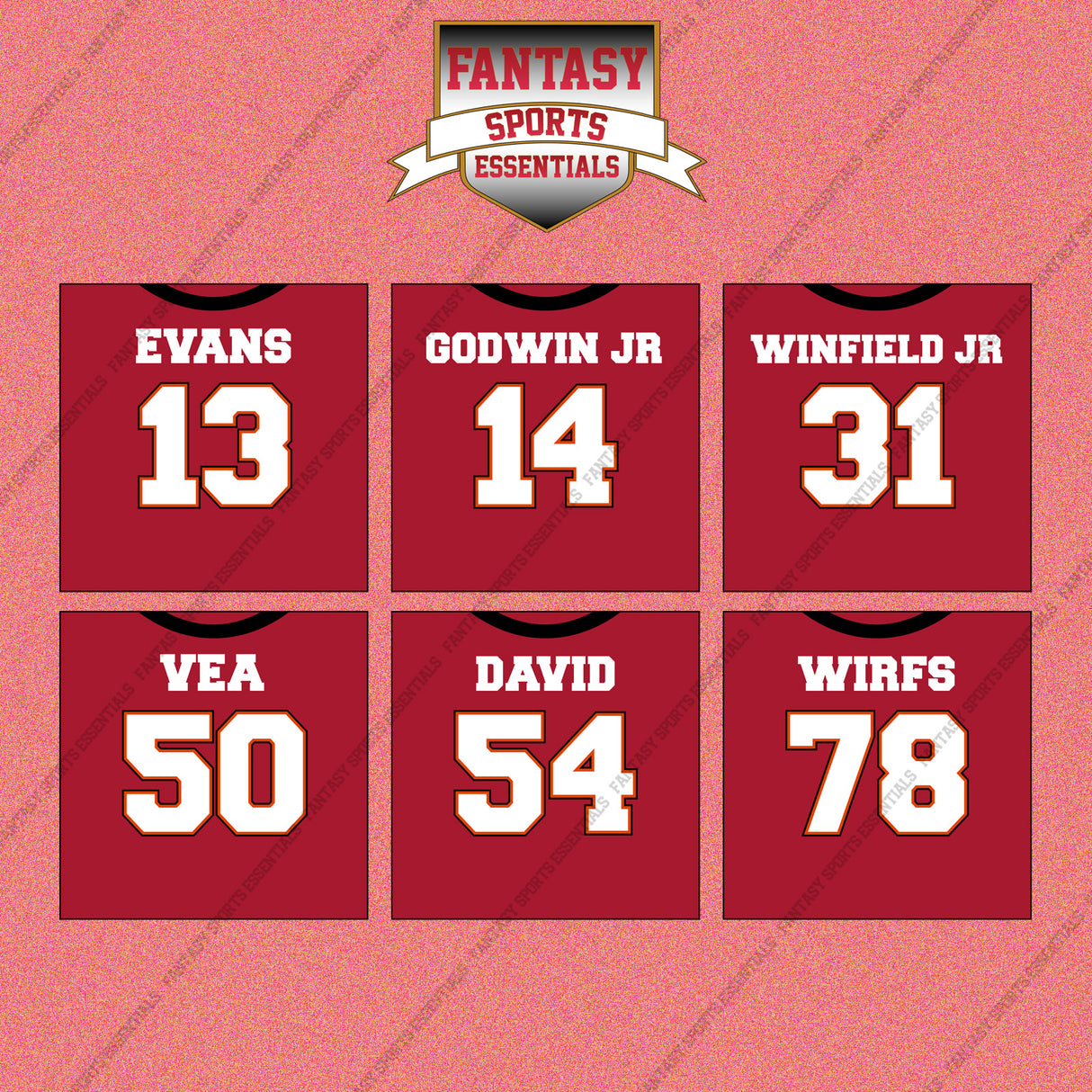 Tampa Bay Buccaneers 2025 Home Jersey Wall Art Prints (Choose Your Player) Page 2