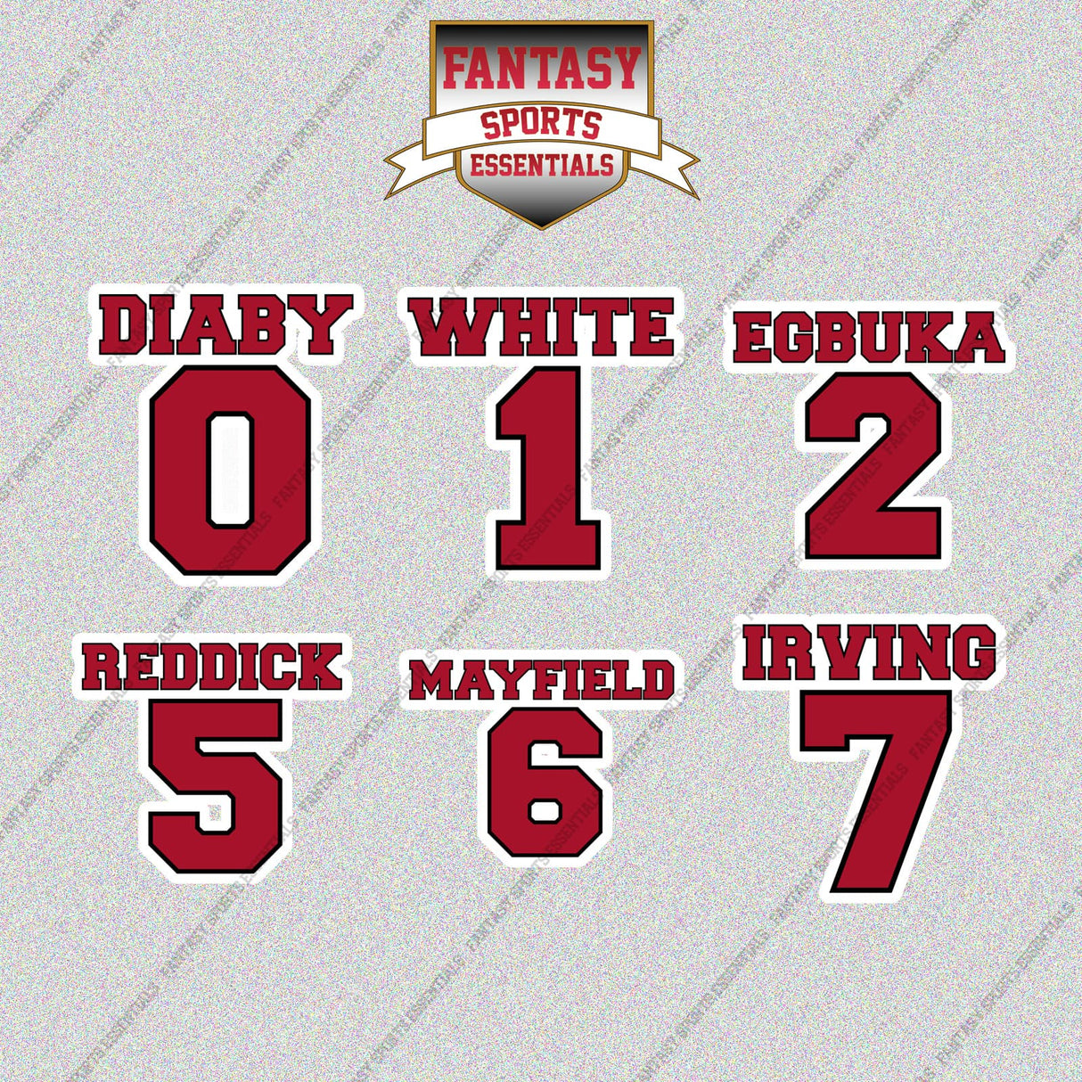 Tampa Bay Buccaneers 2025 Name and Number Glossy Stickers (Choose Your Player) Page 1