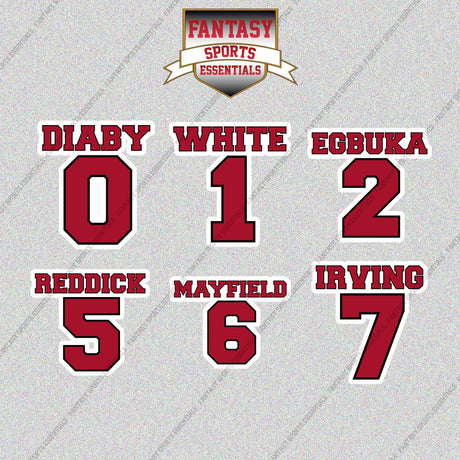 Tampa Bay Buccaneers 2025 Name and Number Glossy Stickers (Choose Your Player) Page 1