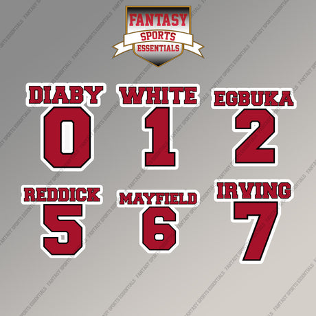 Tampa Bay Buccaneers 2025 Name and Number Magnets (Choose Your Player) Page 1