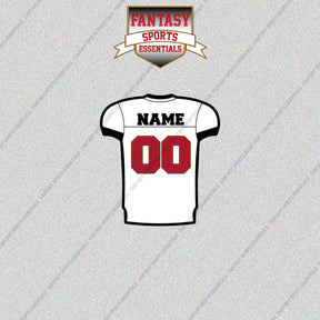 Tampa Bay Buccaneers Personalized Current Away Jersey Glossy Stickers