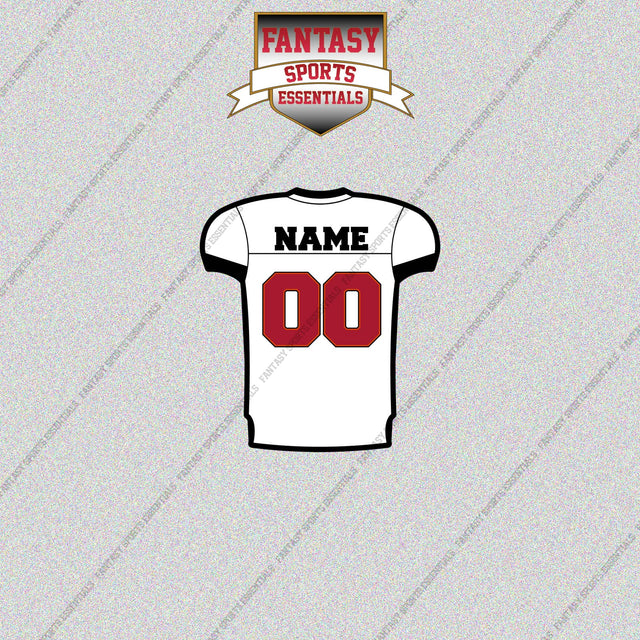 Tampa Bay Buccaneers Personalized Current Away Jersey Glossy Stickers