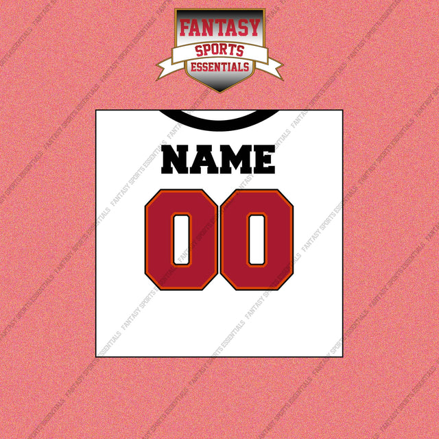 Tampa Bay Buccaneers Personalized Current Away Jersey Wall Art Prints