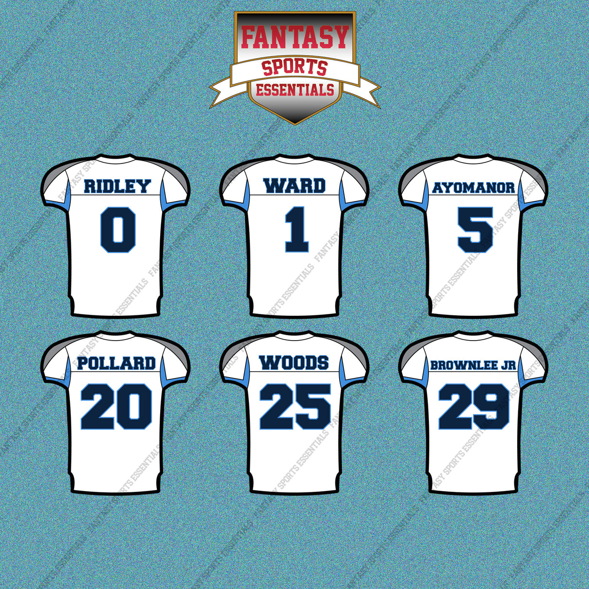 Tennessee Titans 2025 Away Jersey Car Decals (Choose Your Player) Page 1