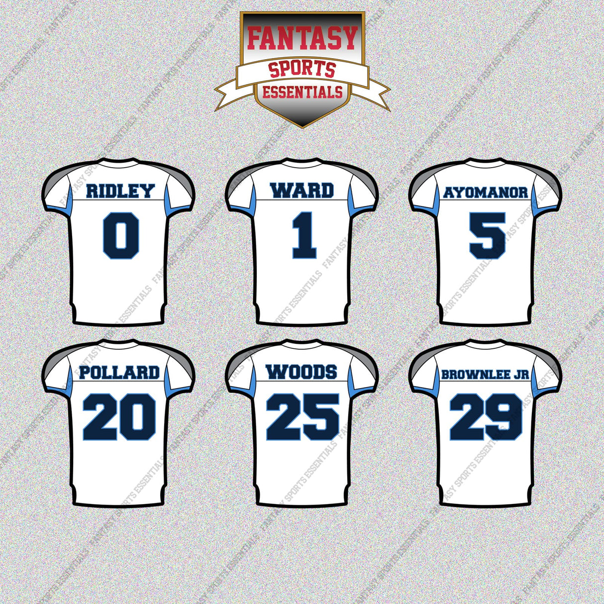 Tennessee Titans 2025 Away Jersey Glossy Stickers (Choose Your Player) Page 1