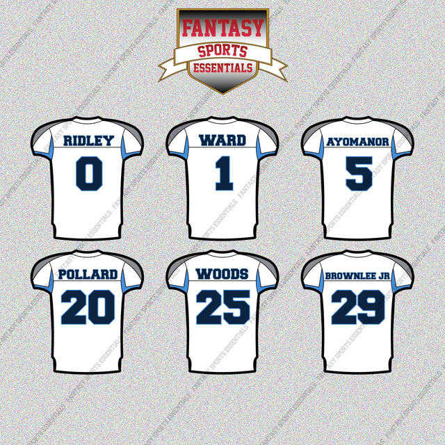 Tennessee Titans 2025 Away Jersey Glossy Stickers (Choose Your Player) Page 1