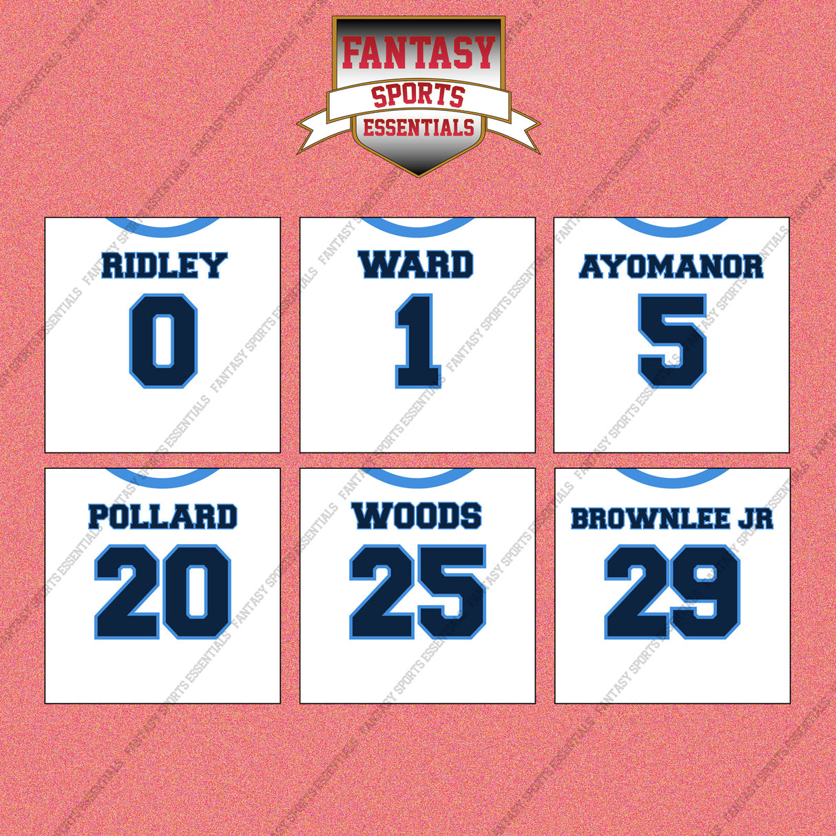 Tennessee Titans 2025 Away Jersey Wall Art Prints (Choose Your Player) Page 1