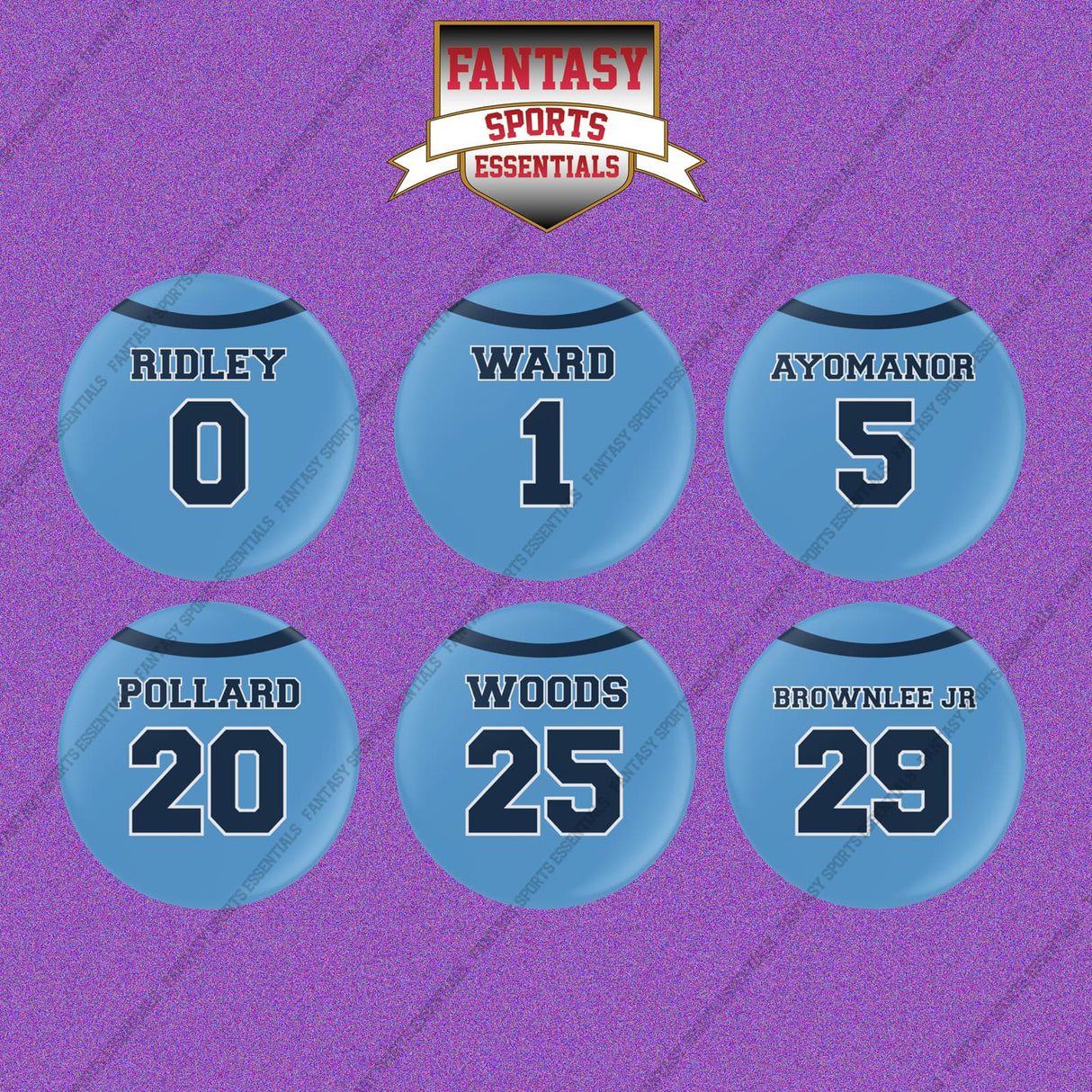 Tennessee Titans 2025 Home Jersey Button Pins (Choose Your Player) Page 1