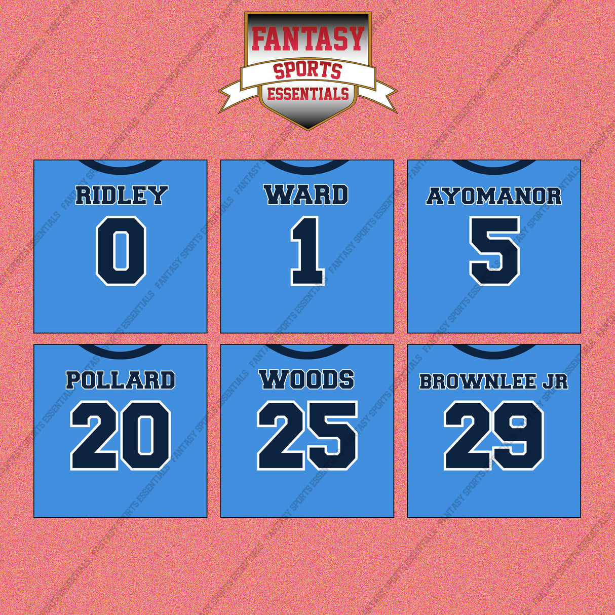 Tennessee Titans 2025 Home Jersey Wall Art Prints (Choose Your Player) Page 1