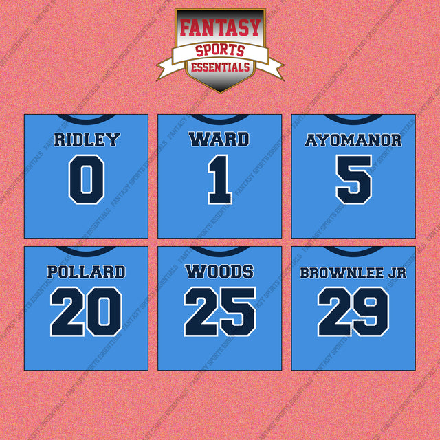 Tennessee Titans 2025 Home Jersey Wall Art Prints (Choose Your Player) Page 1