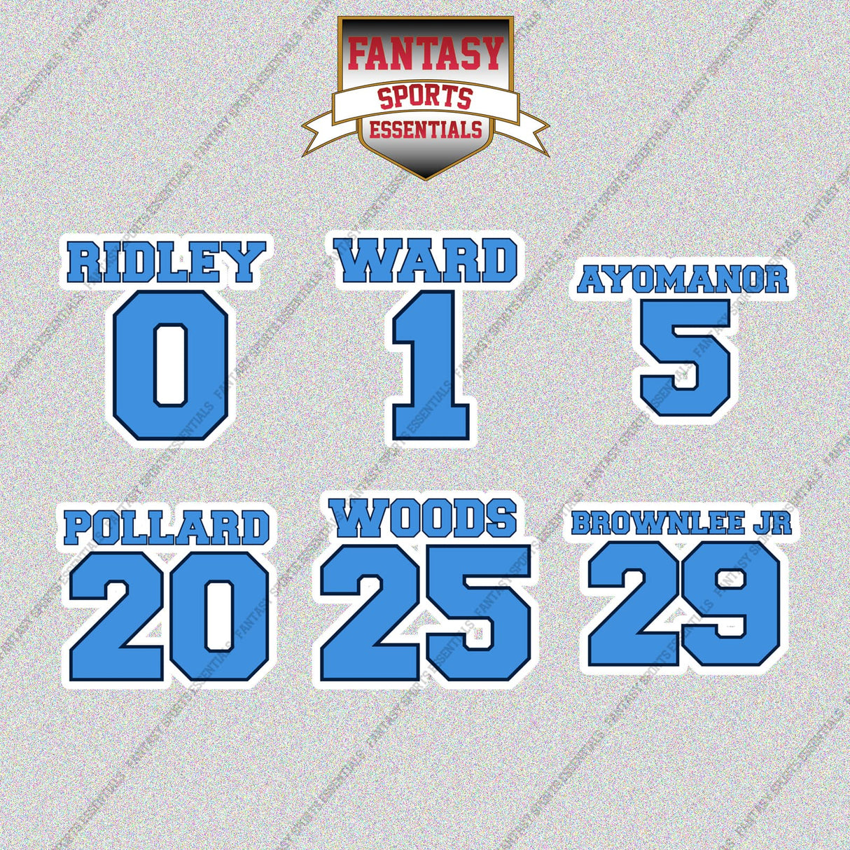 Tennessee Titans 2025 Name and Number Glossy Stickers (Choose Your Player) Page 1