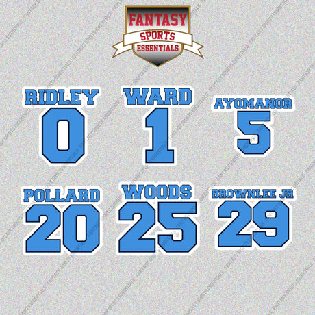 Tennessee Titans 2025 Name and Number Glossy Stickers (Choose Your Player) Page 1