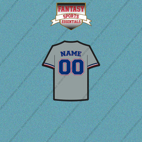 Texas Rangers Personalized Current Away Jersey Car Decals